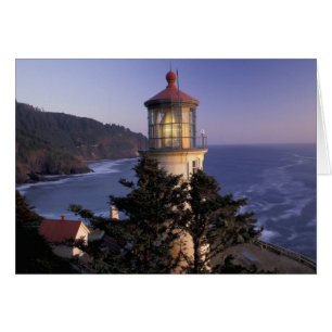 Cartão NA, EUA, Oregon, Héeta Head Lighthouse,