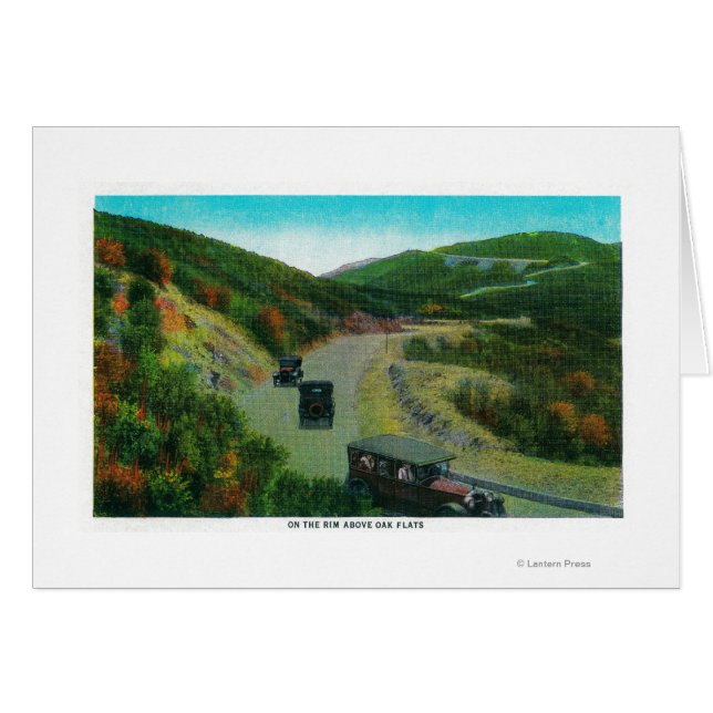 Cartão Na faixa acima da rota Oak FlatsRidge, CA (Frente Horizontal)