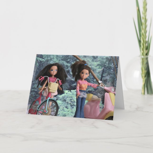 Cartão Na floresta com minha irmã mais velha (Frente)