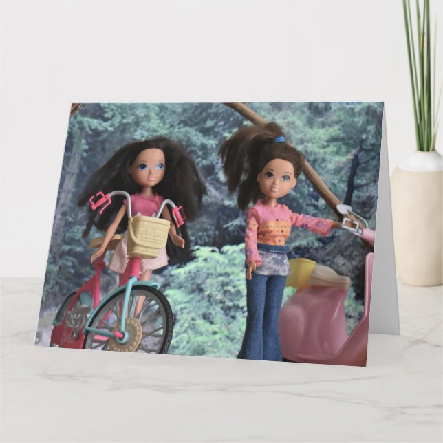 Cartão Na floresta com minha irmã mais velha (Frente)