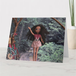 Cartão Na floresta para encontrar minha irmã