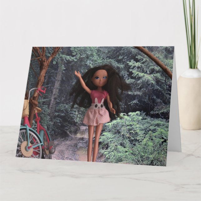 Cartão Na floresta para encontrar minha irmã (Frente)