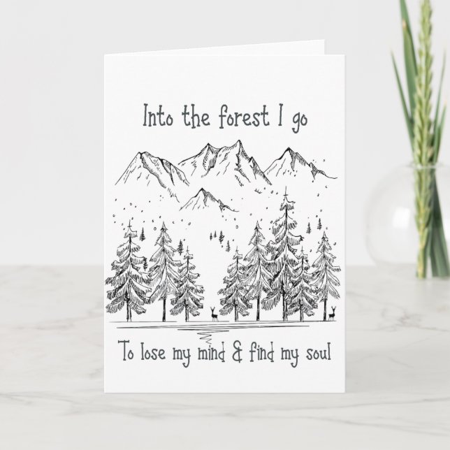 Cartão Na Floresta vou ao Perder da minha mente, encontra (Frente)