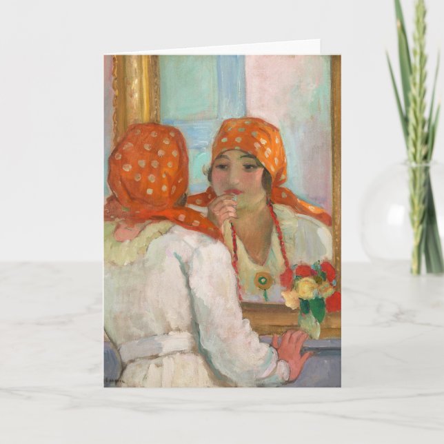 Cartão Na frente do espelho | Henri Lebasque (Frente)