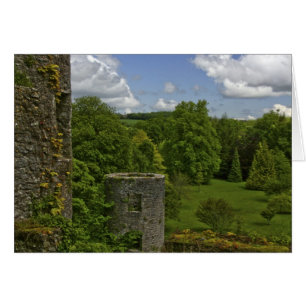 Cartão Na Irlanda, no Castelo Blarney uma torre de pedra