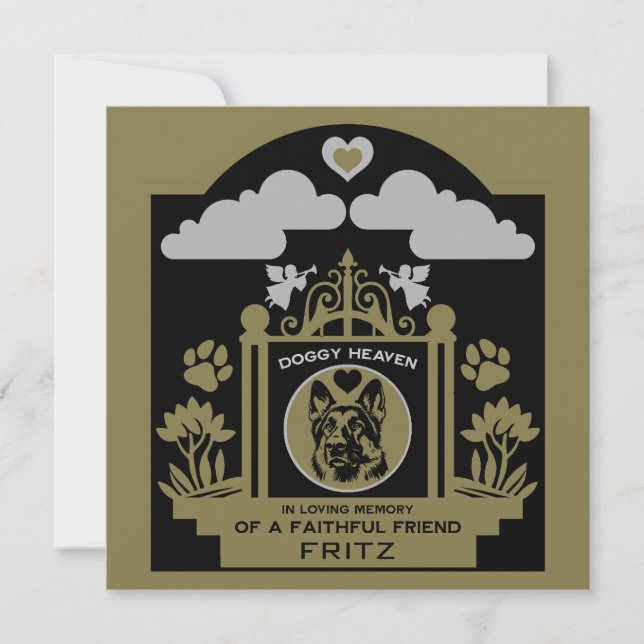 Cartão Na Memória Amável De Um German shepherd (Frente)