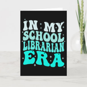 Cartão Na Minha Era de Bibliotecária Escolar Groovy de Vo