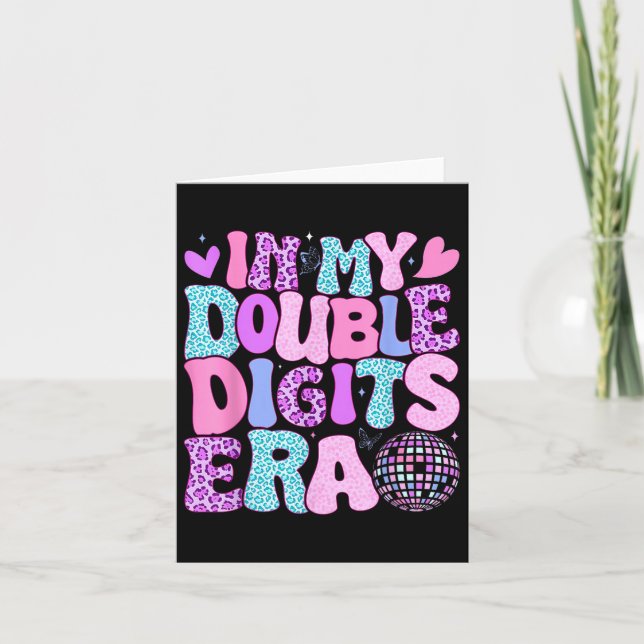 Cartão Na Minha Era De Dois Dígitos, Retro 10 Anos 10º Bi (Frente)