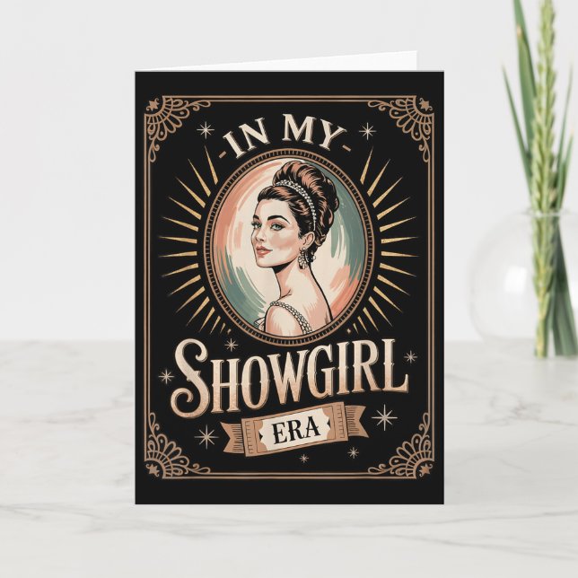 Cartão Na Minha Era de Showgirl Retro Glamourosa Confianç (Frente)