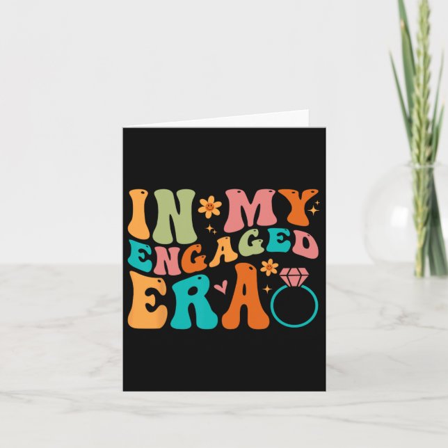 Cartão Na minha era engajada Noite do futuro Noivado da u (Frente)