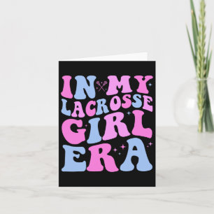 Cartão Na Minha Rapariga De Lacrosse, O Groovy Retro Engr