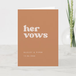 Cartão Na moda retro açúcar castanho Os votos de casament