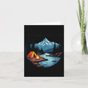 Cartão Na natureza aflita da montanha Acampamento Hiking