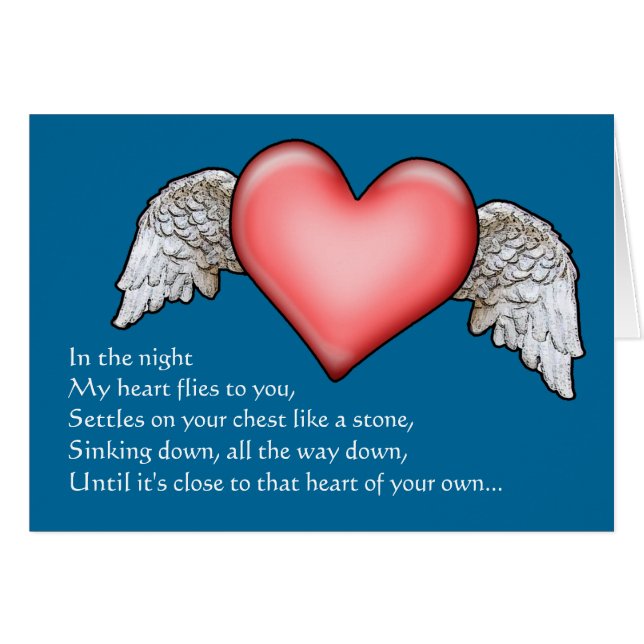 Cartão Na noite, meu coração voa para você... (Frente Horizontal)
