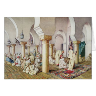 Cartão Na oração na mesquita, 1884