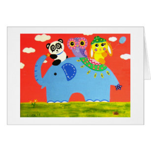 Cartão Na parte traseira de um gigante