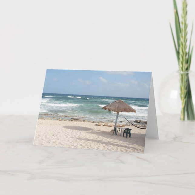 Cartão Na praia (Frente)