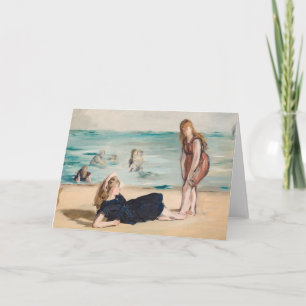 Cartão Na praia   Édouard Manet