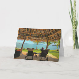 Cartão Na praia para seu aniversário