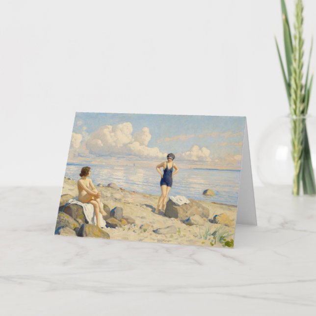 Cartão Na praia | Paul Fischer (Frente)