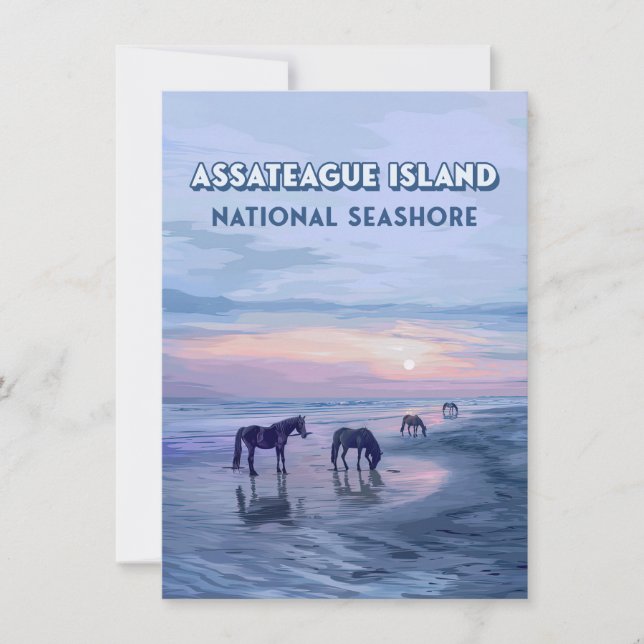 Cartão Nacional de Cavalos de Sede de Assateague I (Frente)