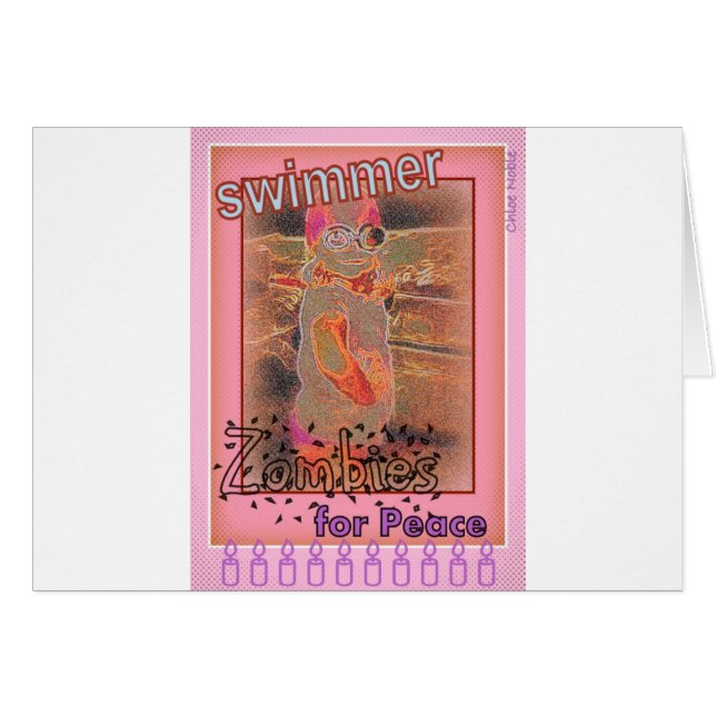 Cartão "Nadador Zumbis pela Paz" (Frente Horizontal)