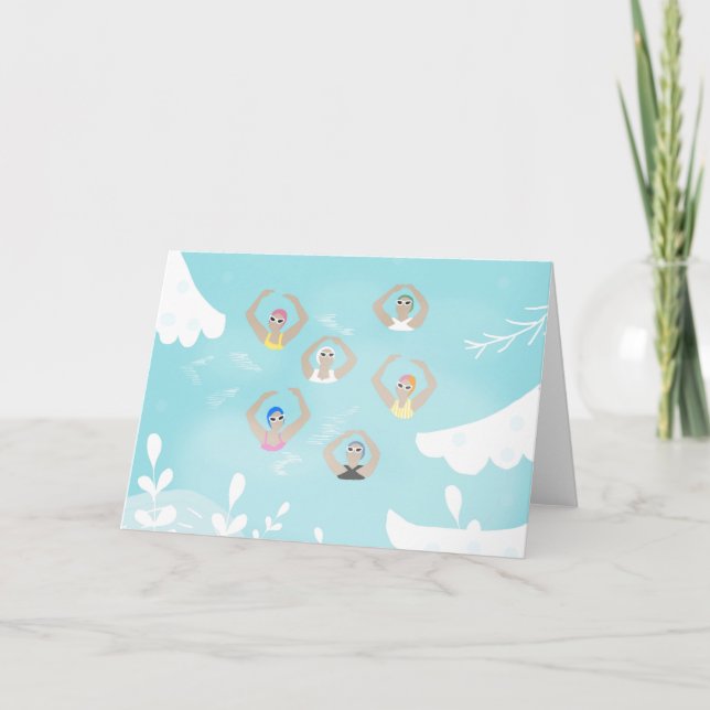 Cartão Nadadores Artísticos | Natação artística Arte de i (Frente)