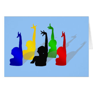 Cartão Nadadores sincronizados natação sincronizados