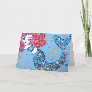 Cartão nadando com graça