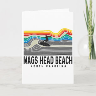 Cartão Nags Head Praia Carolina do Norte Surfista Homens