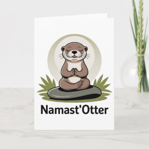 Cartão Namast’otter Engraçado Ioga Meditação Lontra Fofa
