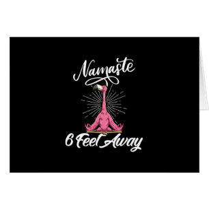 Cartão Namaste 6 pés longe Flamingo Yoga Professores Soci