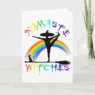 Cartão Namaste Bruxas - Yoga Orgulho Lgbt Halloween