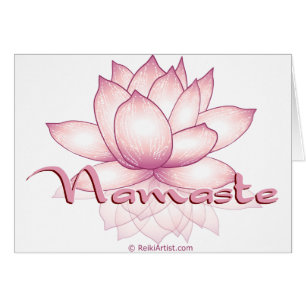 Cartão Namaste Lotus cor-de-rosa
