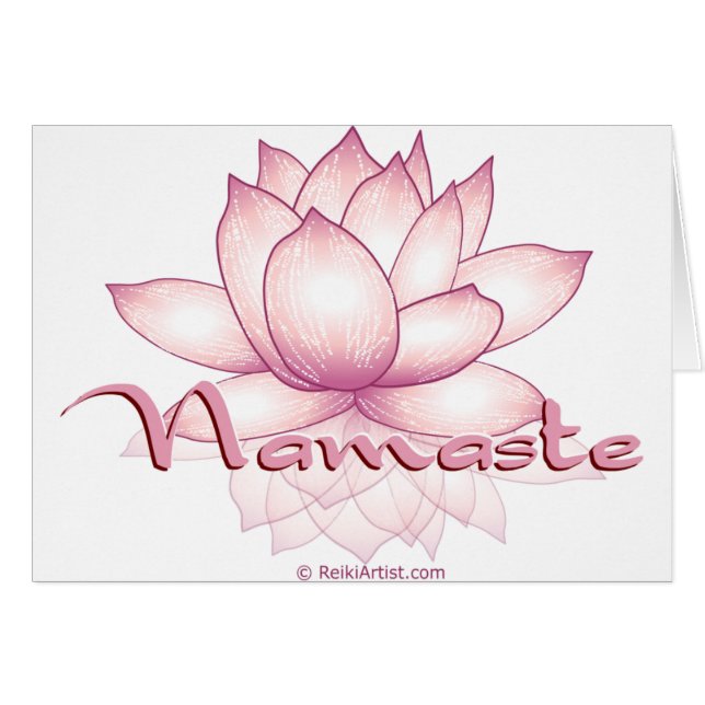 Cartão Namaste Lotus cor-de-rosa (Frente Horizontal)