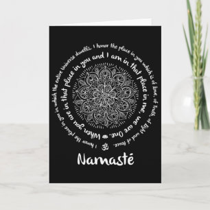 Cartão Namaste Nós Somos Uma Meditação Ditos Mandala Yoga