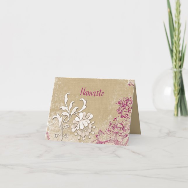Cartão Namaste Obrigado As Flores Surreais Personalizam (Frente)
