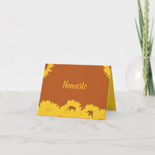 Cartão Namaste Obrigado Design de Girassóis