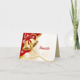 Cartão Namaste Obrigado Sinais de Natal Dourados