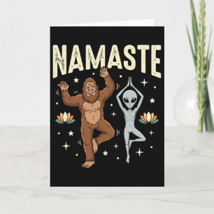 Cartão Namaste Pé Grande Yoga Espiritual Alienígena Lance