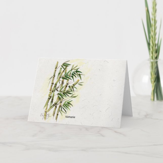 Cartão Namaste por Bamboo Respeitando Saudação Polida (Frente)