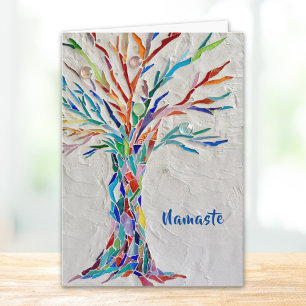 Cartão Namaste Rainbow Colors Tree of Life