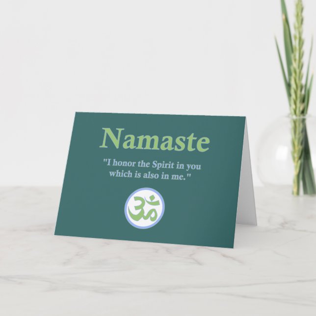Cartão Namaste - with quote and Om symbol (Frente)