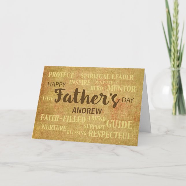 Cartão Name Specific Religious Father's Day Qualities (Frente)