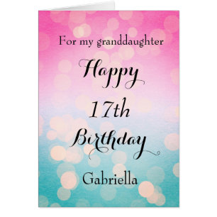 Cartão Namorada de aniversário do bonito Bokeh 17