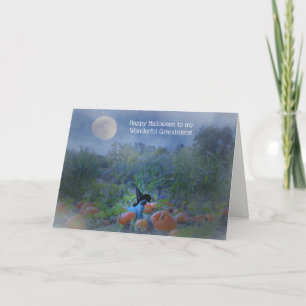 Cartão Namorada do Halloween Gatinho bonitinho em uma mud