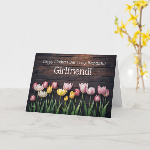Cartão Namorada Feliz Dia das Mães com Tulipas Bonitas