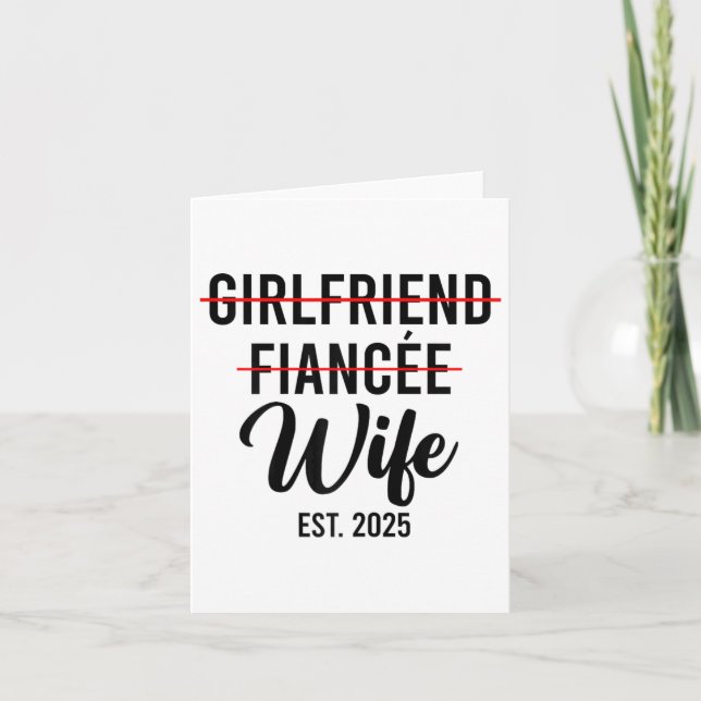 Cartão Namorada Fiancee Wife Casando-Se No Est. (Frente)