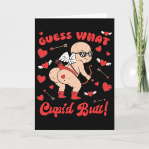 Cartão Namorado engraçado adivinhe o que Cupido bunda cor