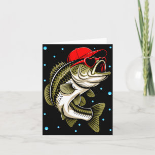 Cartão Namorado engraçado pescando robalo coração óculos 